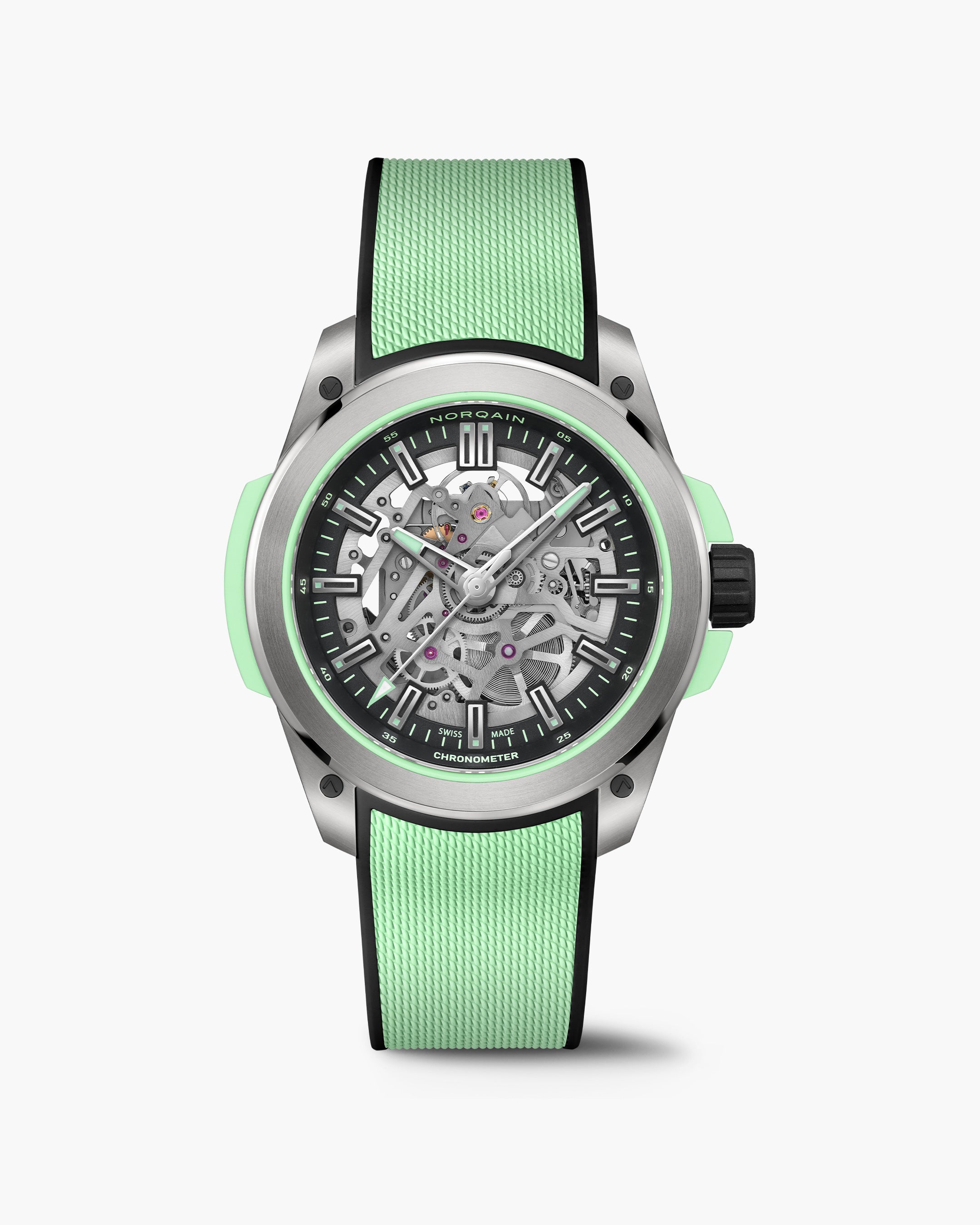 NORQAIN Wild ONE Skeleton 42mm Titanium Mint N300026T01B01R02