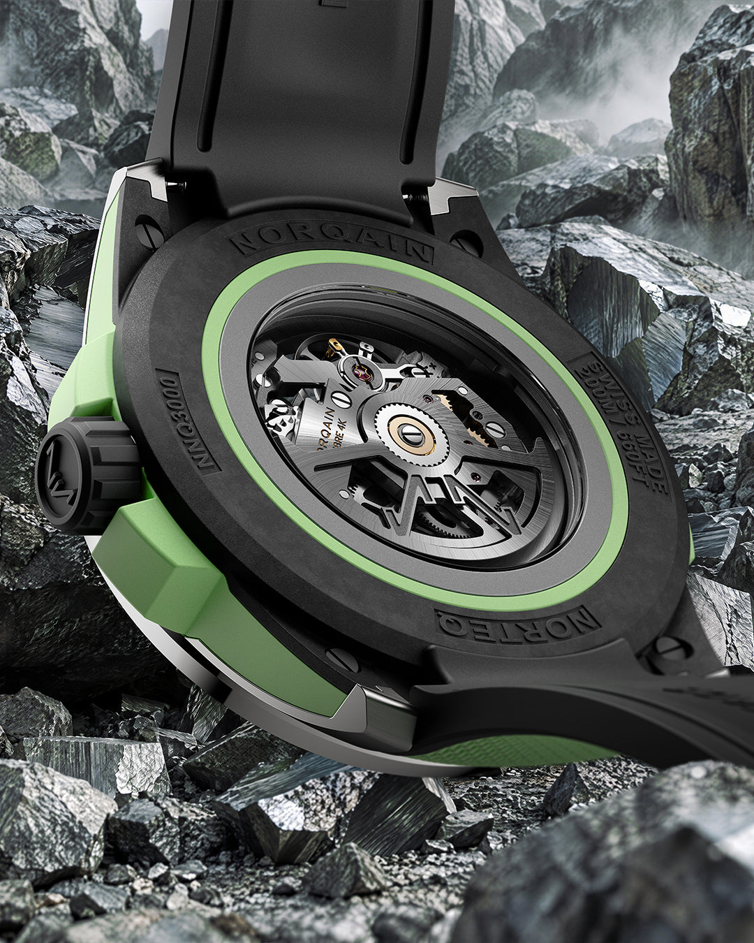 NORQAIN Wild ONE Skeleton 42mm Titanium Mint N300026T01B01R02