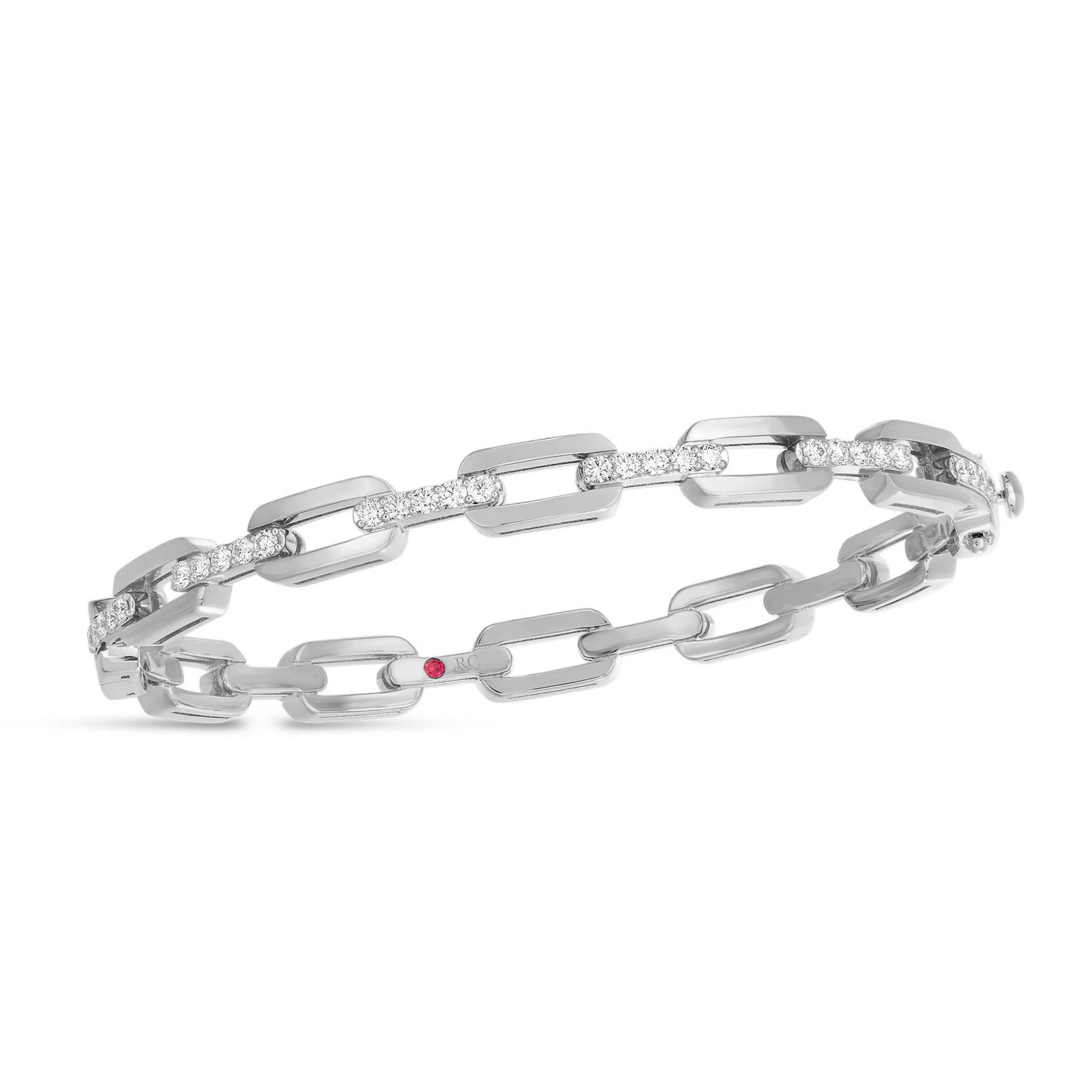 Navarra Hard Chain Link Diamond Bangle