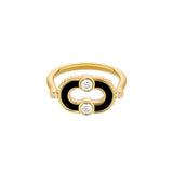 Magnetic Diamond & Stone Inlay Ring