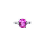 Platinum Pink Sapphire and Diamond Ring