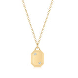 Pear Diamond Dog Tag Necklace