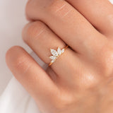 Marquise Petal Diamond Wedding Ring