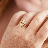 Marquise Petal Diamond Wedding Ring
