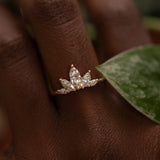 Marquise Petal Diamond Wedding Ring