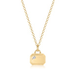 East-West Dog Tag Pear Diamond Necklace
