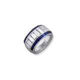Expandable Diamond Baguette & Sapphire Ring