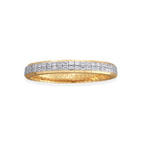 Expandable Double Row Emerald-Cut Diamond Bangle Bracelet