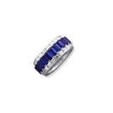 Expandable Sapphire Baguette & Diamond Ring
