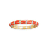 Expandable Coral & Diamond Bangle Bracelet