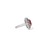Pink Tourmaline With Purple Sapphire & Diamond Halo Ring
