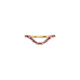 Curved Pink Baguette Sapphire Ring