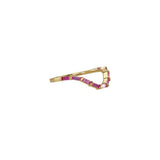 Curved Pink Baguette Sapphire Ring