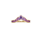 Lilac Sapphire Baguette Curved Tiara Ring
