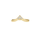 Chevron-Set Baguette & Carré Diamond Wedding Band