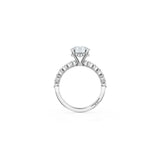 Sculpted Crescent Solitaire Engagement Ring with Round Diamond Band