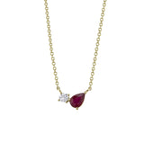 Ruby & Diamond Toi et Moi Necklace