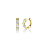 Diamond Baguette Huggie Earrings