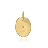 Hammered Oval Zodiac Charm