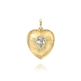 Small Valentina Fluted Diamond Heart Charm