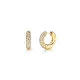 Diamond Leda Cobblestone Huggie Earrings