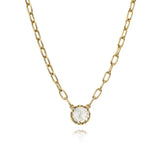 Skyler Rose Cut Peach/Gold Brown Diamond Necklace