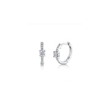 Round Center Diamond Pavé Huggie Hoops