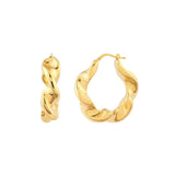 Wide Twist Puff Hoop Earrings