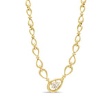 Pear Diamond Chain Link Necklace