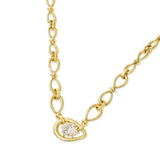 Pear Diamond Chain Link Necklace