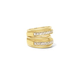 French Cut Diamond Spiral Ring