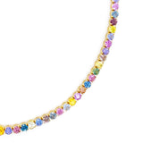 Multicolor Sapphire Tennis Necklace