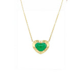 Colombian Emerald Cabochon Heart Necklace