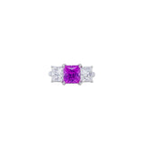 Pink Sapphire & Diamond Three Stone Ring
