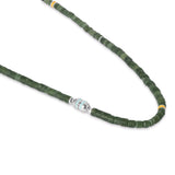 Cheris Necklace in Dark Green Jade
