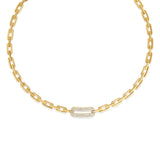 Navarra Single Large Pavé Diamond Link Necklace