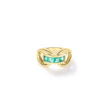 Designer Gold Emerald Princess Cut Ring