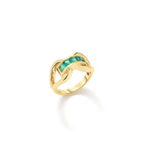 Designer Gold Emerald Princess Cut Ring
