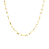 Designer Gold Paperclip and Round Link Chain Necklace