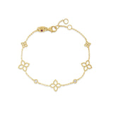 Principessa Diamond and Flower Station Bracelet