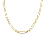 Alternating Long and Short Oval Link Chain Necklace