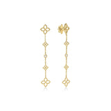 Principessa Diamond & Flower Station Dangle Earrings