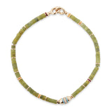 Cherish Bracelet with Green Jade and Diamond Rondelle