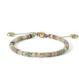 Tucson Amazonite & White Diamond Beaded Bracelet
