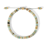 Tucson Amazonite & White Diamond Beaded Bracelet