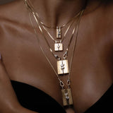 Small Blade Double Pear Diamond Pendant Necklace