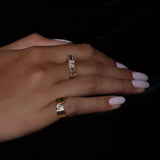 Orbit Blade Pear Diamond Pinky Ring