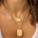 Pear Diamond Dog Tag Necklace