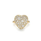 Cobblestone Rose Diamond Heart Ring