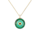 Evolve Stone Inlay Disk Pendant Necklace